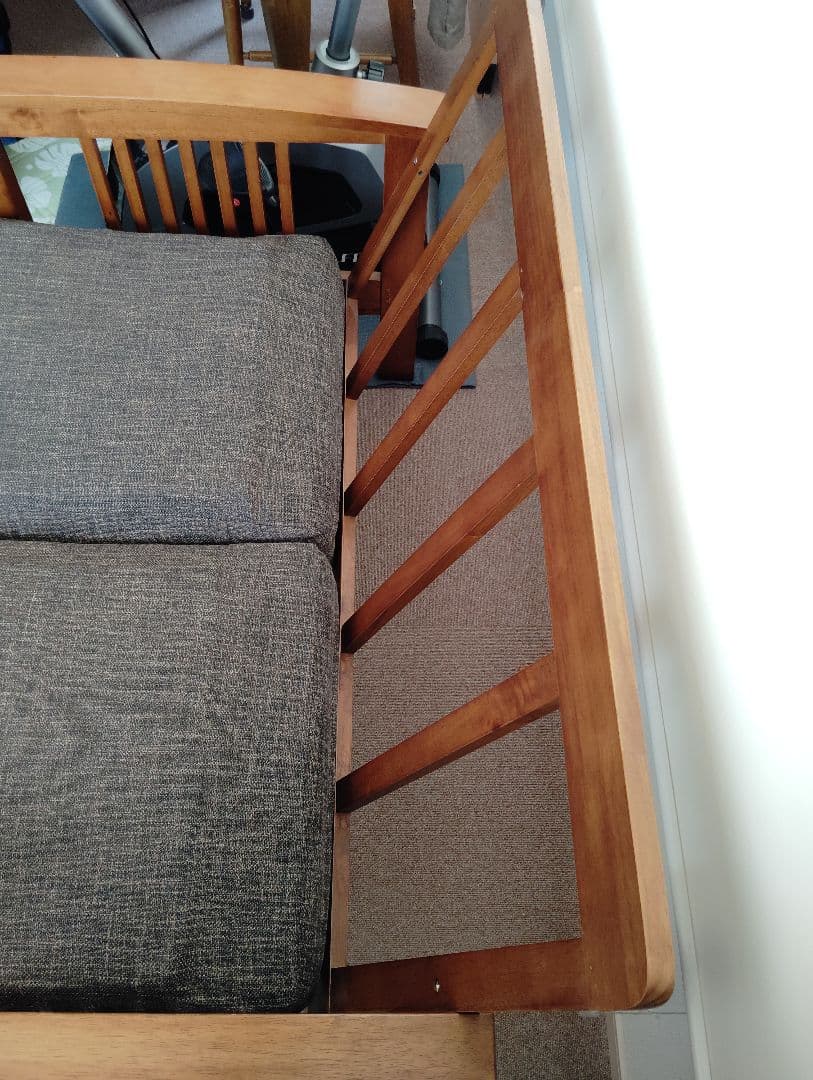 2人掛けソファ ブラウン アンティーク風