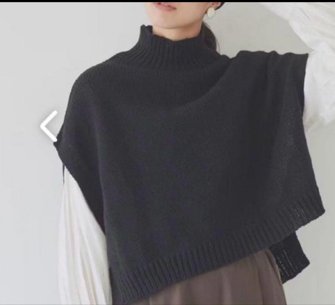 【試着のみ・タグ付き】utilite ユティリテ ペルーニットベスト　ブラック