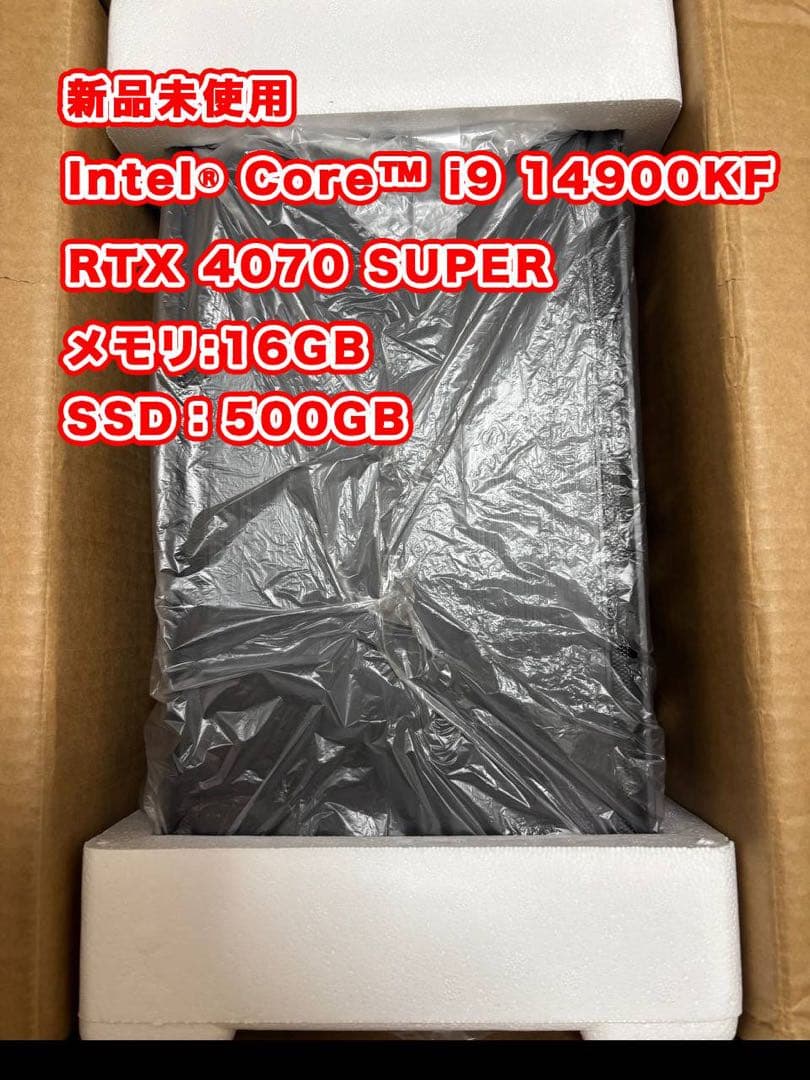 新品未使用 i9-14900KF RTX4070SUPER 高性能PC