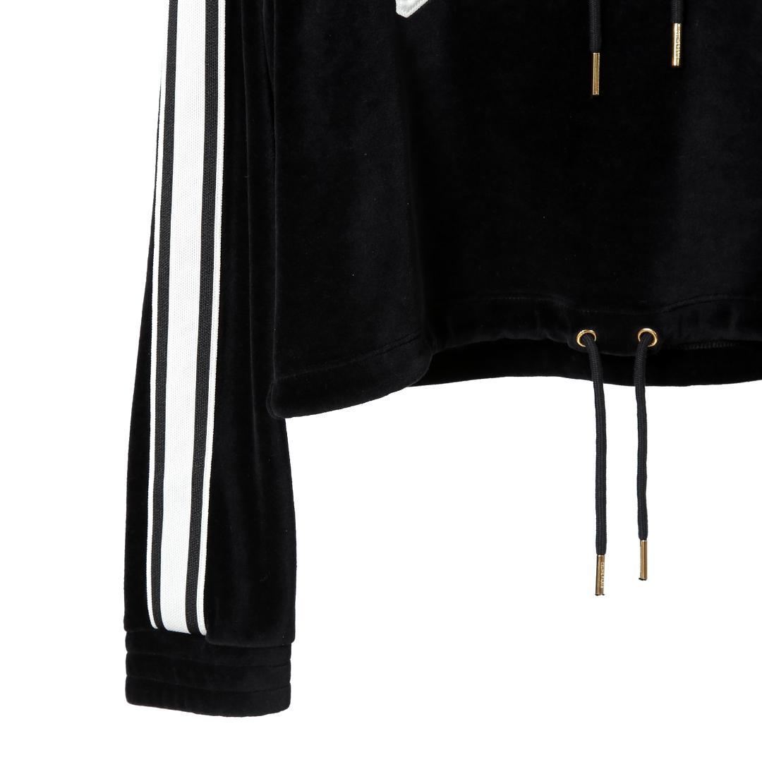 CELINE 2024AW ロゴ パッチ ベルベット プルオーバー パーカー