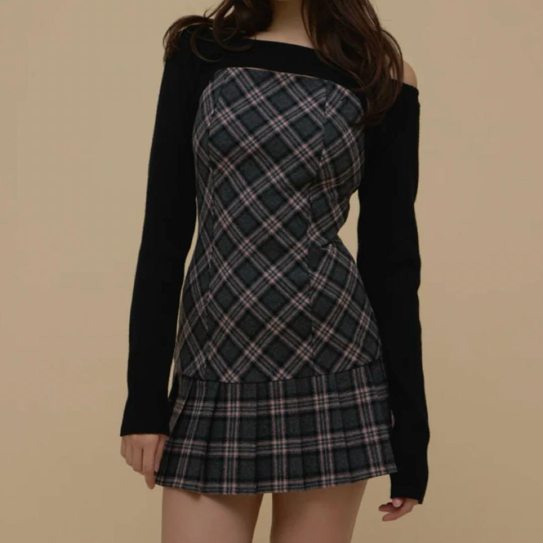 ミニワンピース　グレー