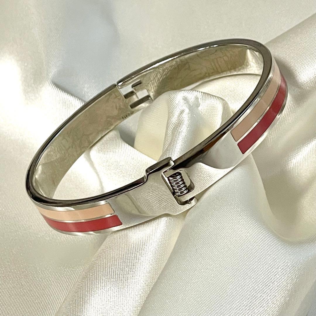 FENDI フェンディ バングル ブレスレット ズッカ カラー 赤 ピンク