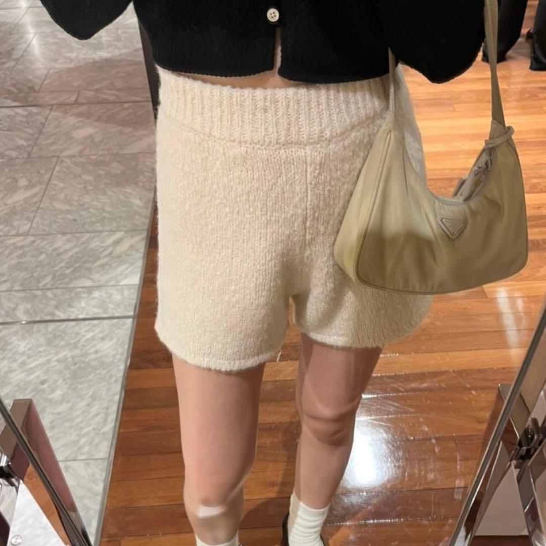 パンツ pretty knit shorts (off white) moose's