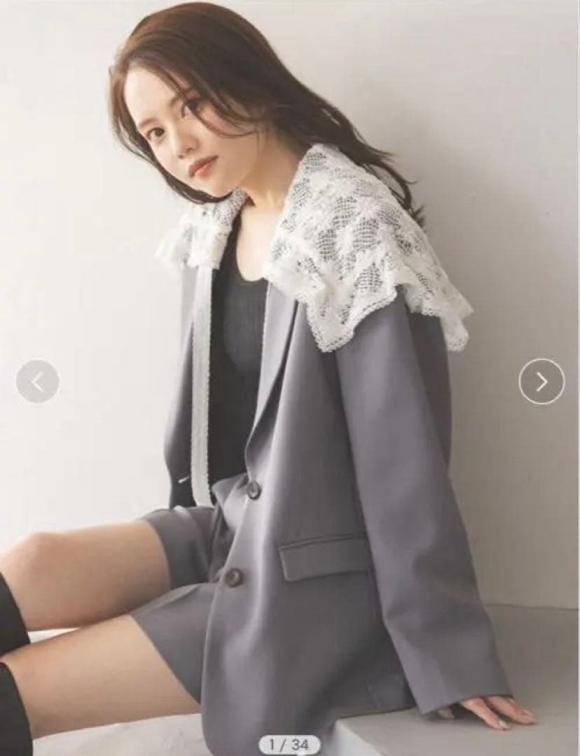 SNIDEL レースカラーテーラードジャケット SWFJ254156