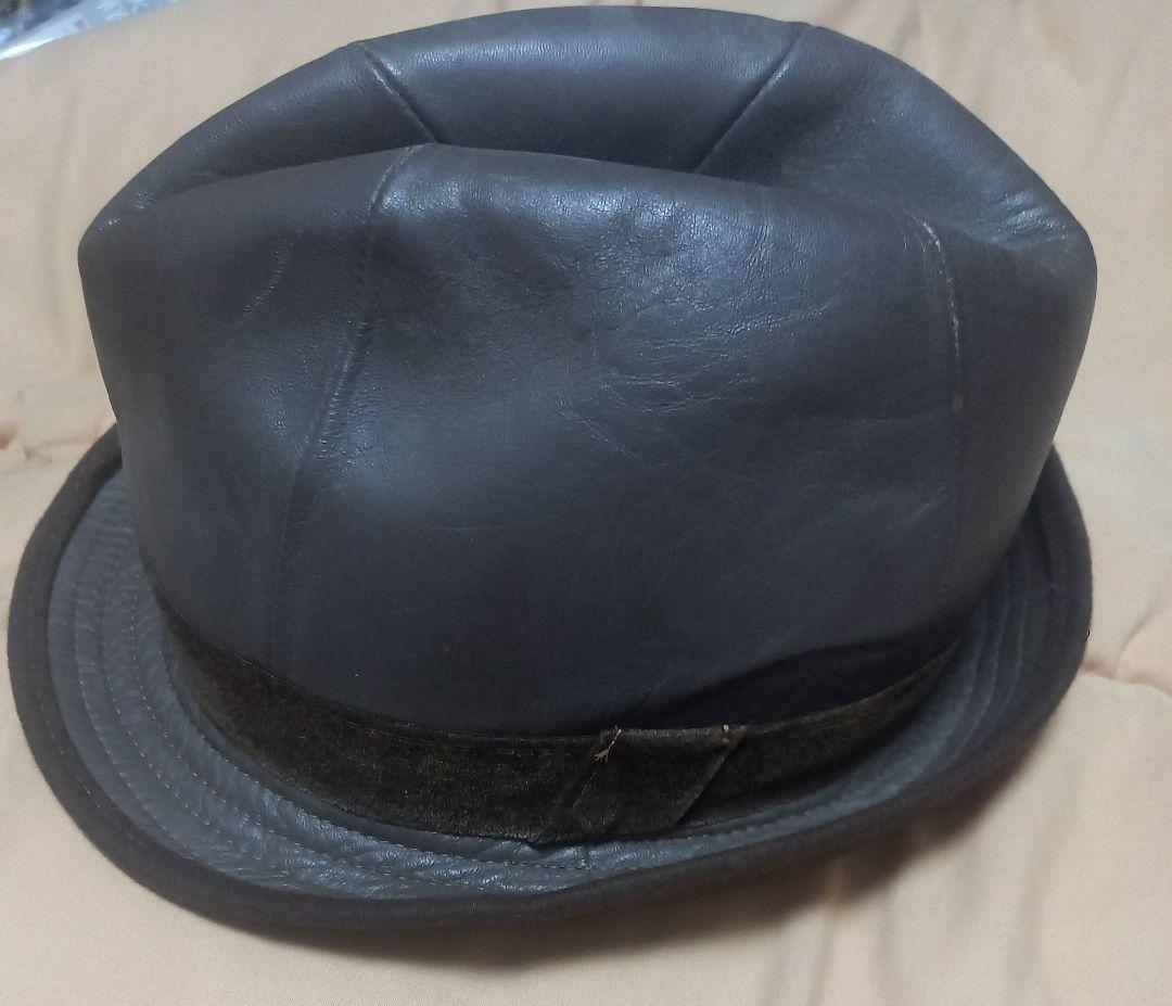 レザーハット　ヴィンテージ　Unknown　607080s フェルト
