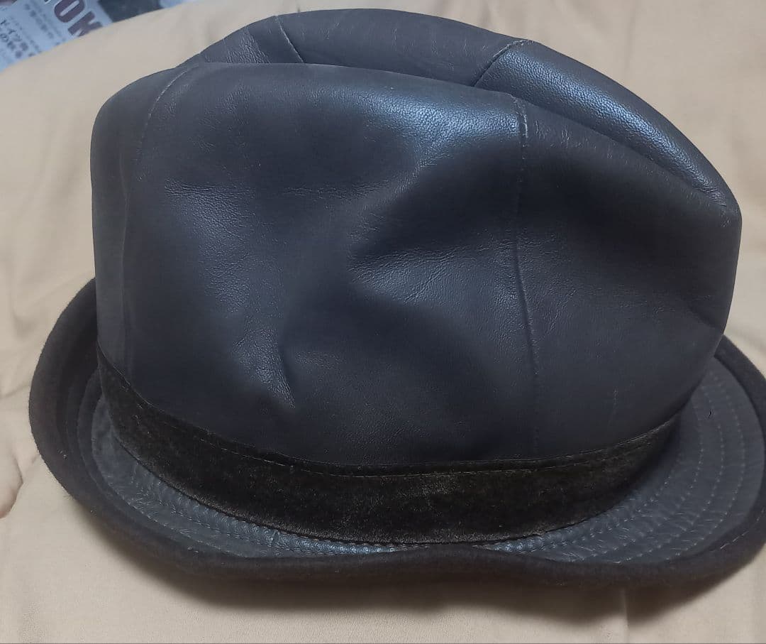 レザーハット　ヴィンテージ　Unknown　607080s フェルト