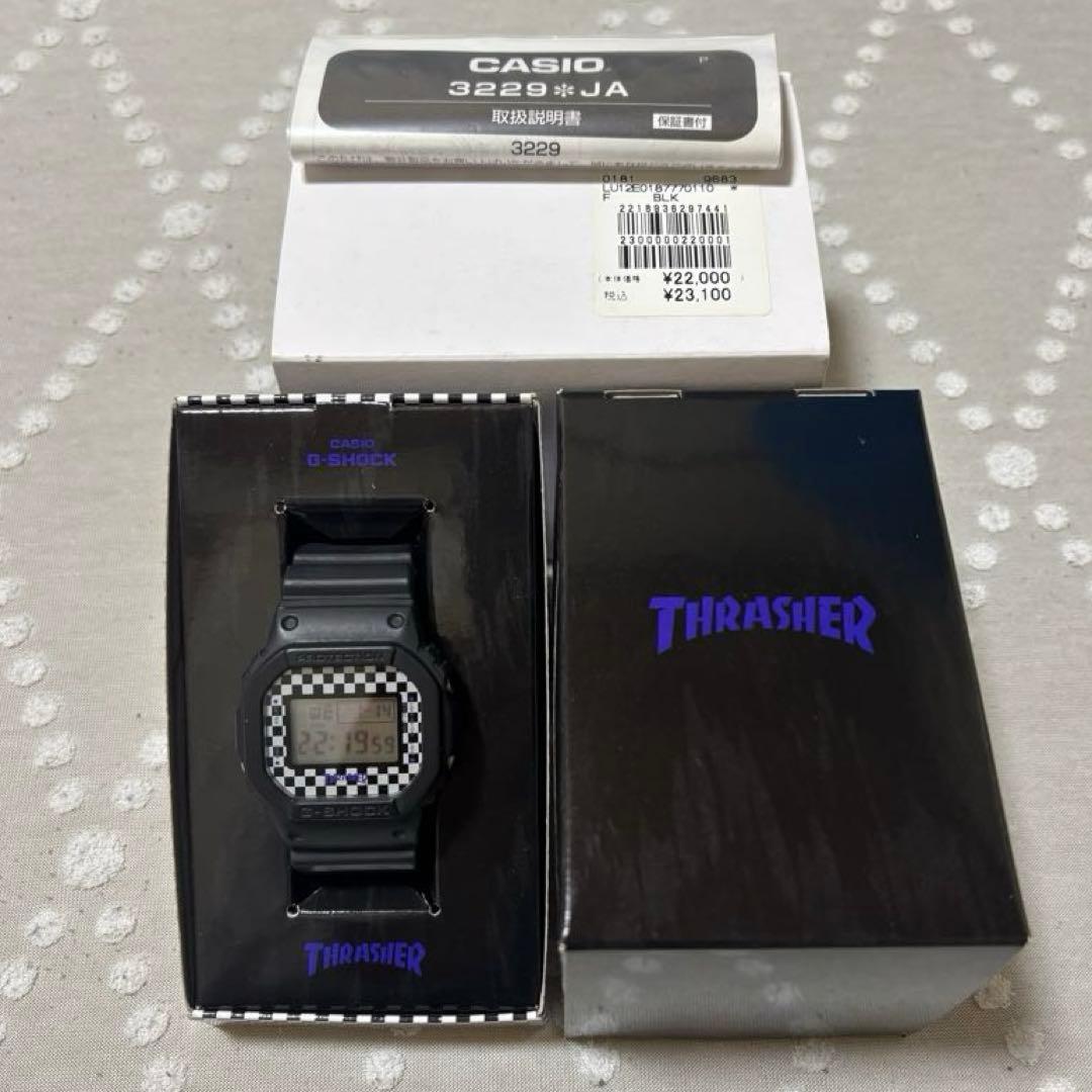 希少 G-SHOCK × THRASHER コラボ チェッカー柄 ブラック
