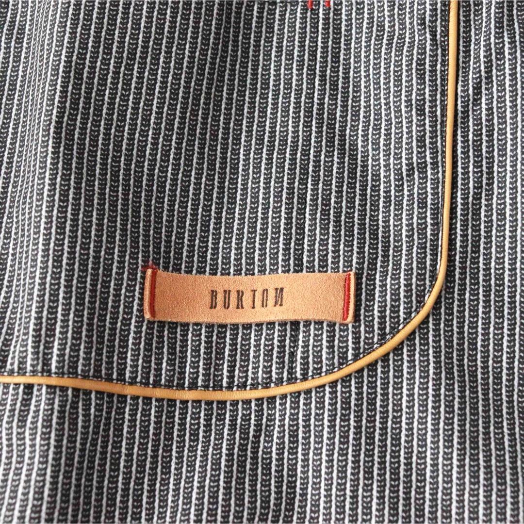 5463【美品】バートン　ビブパンツ ストライプ ヒッコリー ポーチ付き