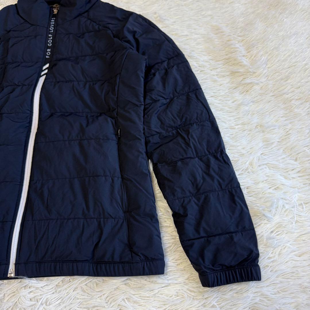 【デサントゴルフ】美品♡中綿ジャケット キルティング ジップロゴ ネイビー M