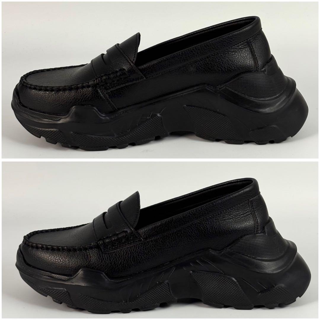 AKIKOAOKI 厚底 ローファー スリッポン ブラック 24cm 軽量