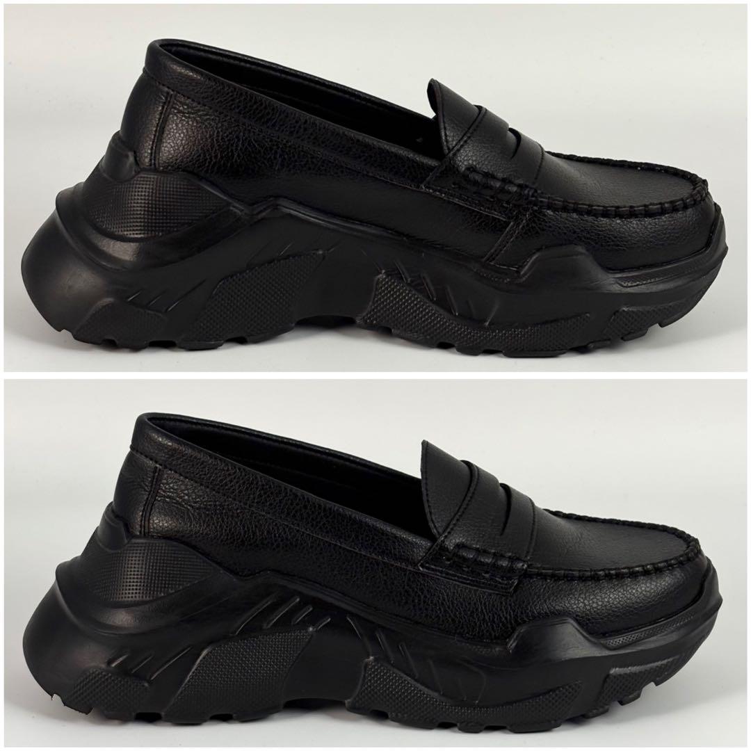 AKIKOAOKI 厚底 ローファー スリッポン ブラック 24cm 軽量