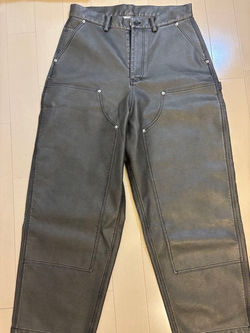 WHITELAND グレー ダブルニー レザー