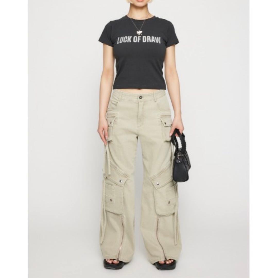 LAGUAGEM ラグアジェム ワイドフレアカーゴ パンツ デニム