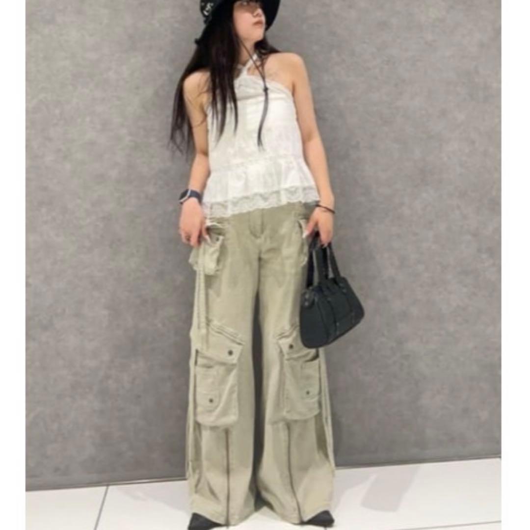 LAGUAGEM ラグアジェム ワイドフレアカーゴ パンツ デニム