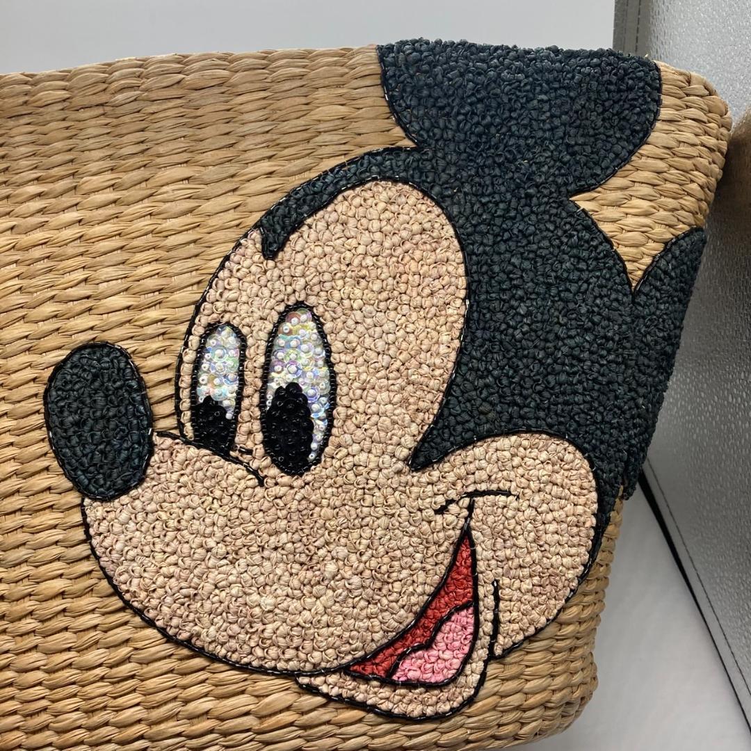 ▼美品　BEAMS BOY 10周年　ディズニー　かごバッグ　ミッキー　ビーズ
