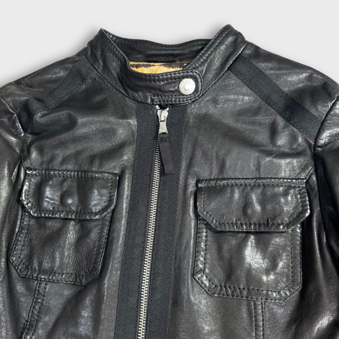 ちゃむち様 ドルチェ&ガッバーナ ライダースジャケット ブラック レオパード 豹