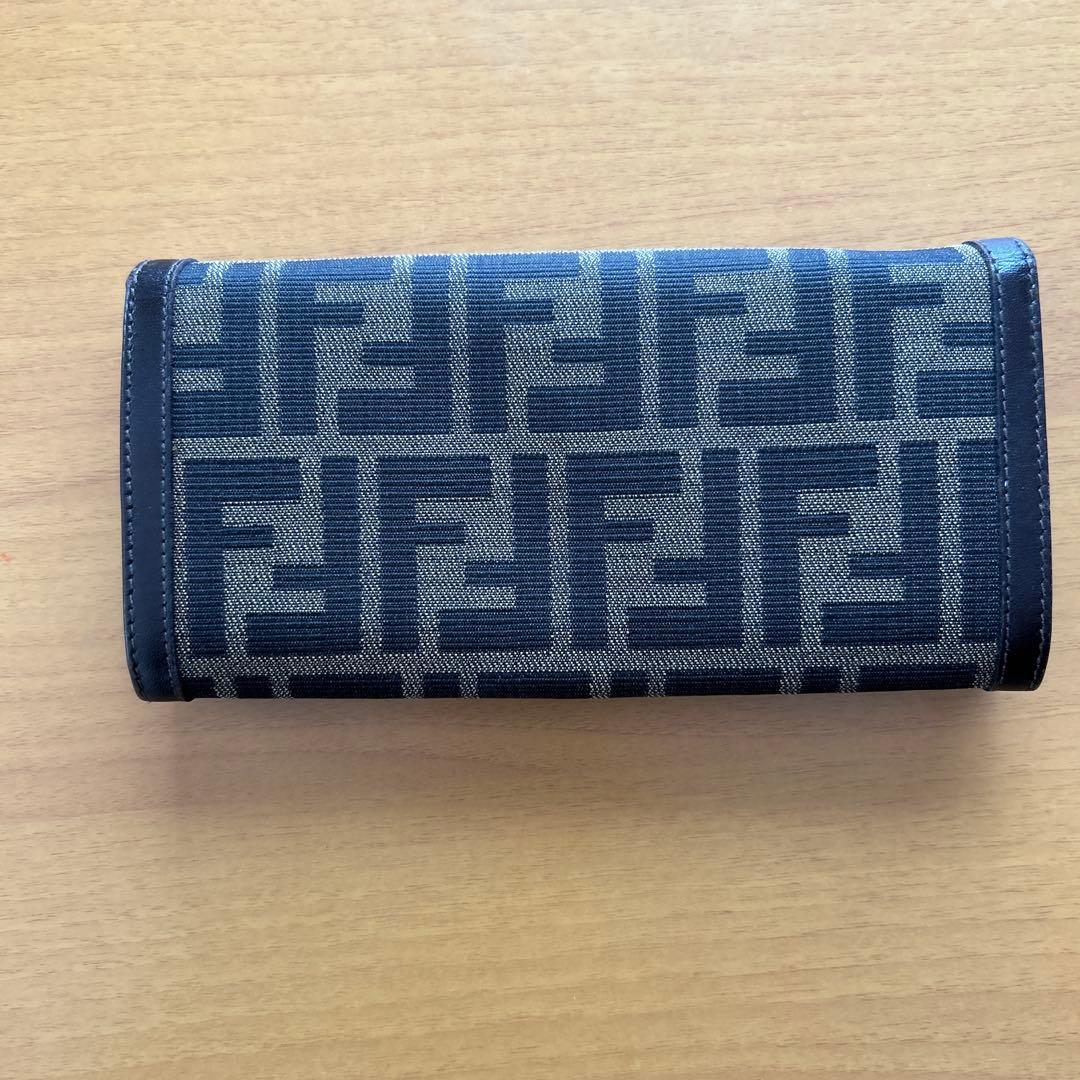 Fendi ロゴプリント 長財布 グレー/ブラック