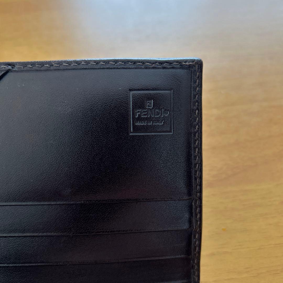 Fendi ロゴプリント 長財布 グレー/ブラック