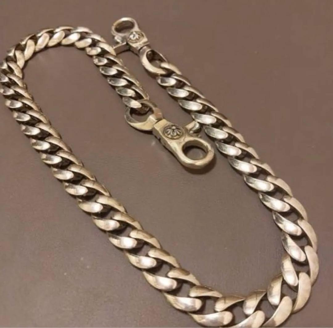 シルバー925 ウォレットチェーン ファンシーチェーン 2クリップクロスボール