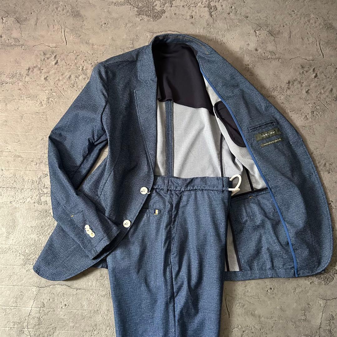 ZARA MAN 総柄 デニム調 サマー セットアップ