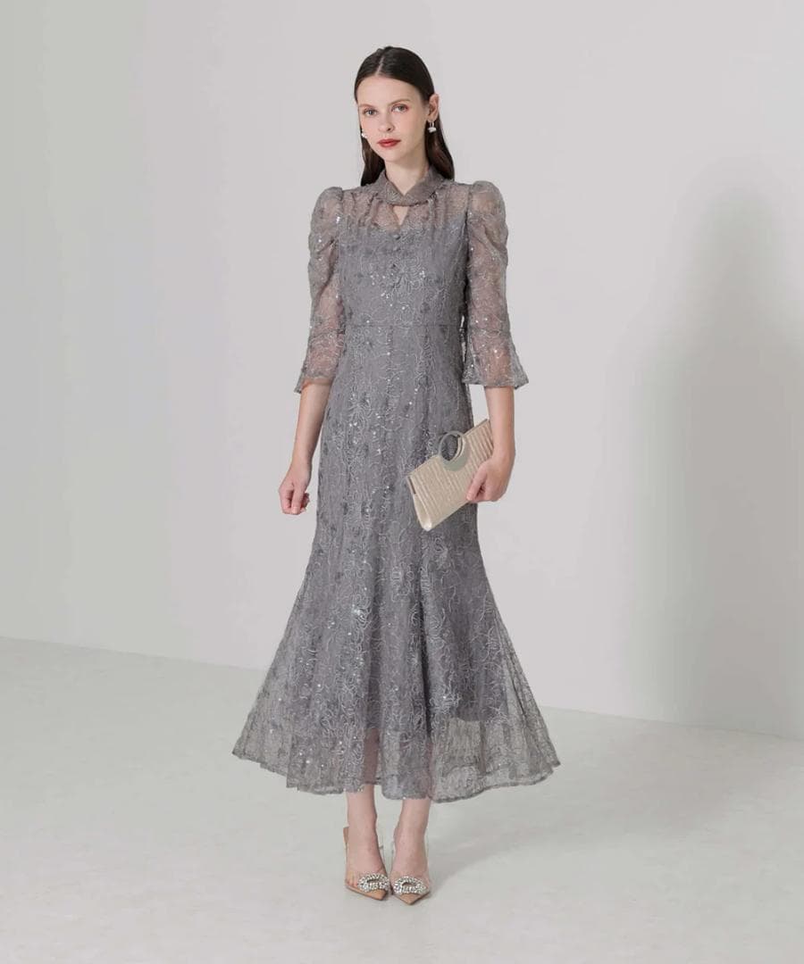 【美品】Leja レジャ オケージョンドレス グレー