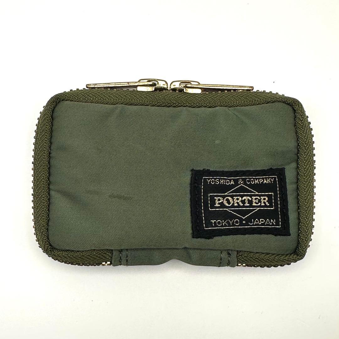 【良品】PORTER ポーター タンカー 6連 キーケース ラウンドジップ 緑