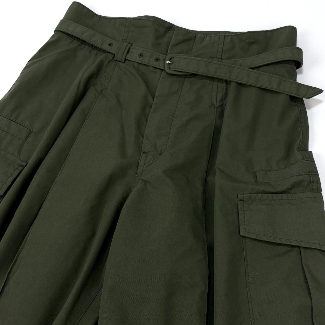 美品 Mame Kurogouchi コットンナイロン タックカーゴトラウザーズ