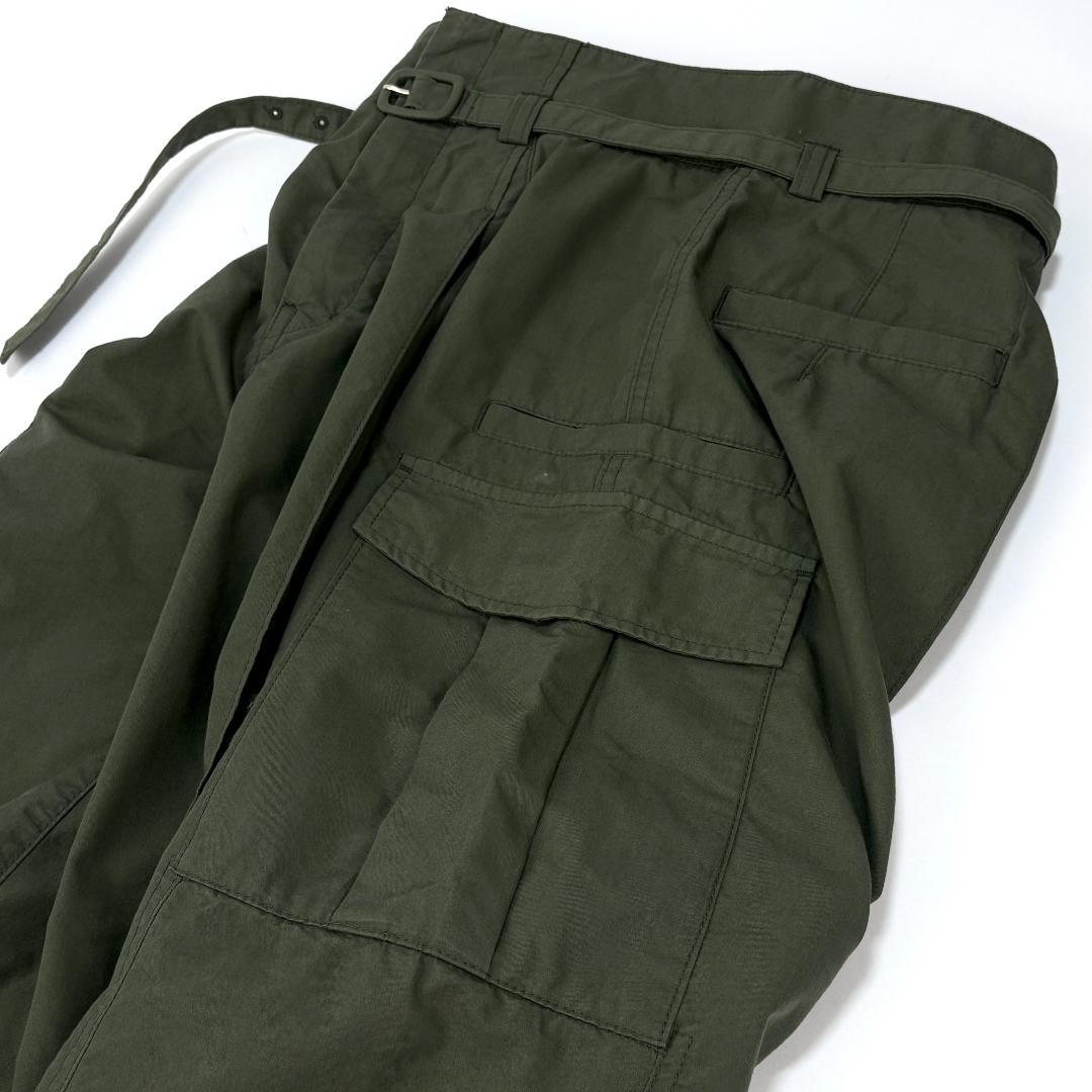 美品 Mame Kurogouchi コットンナイロン タックカーゴトラウザーズ