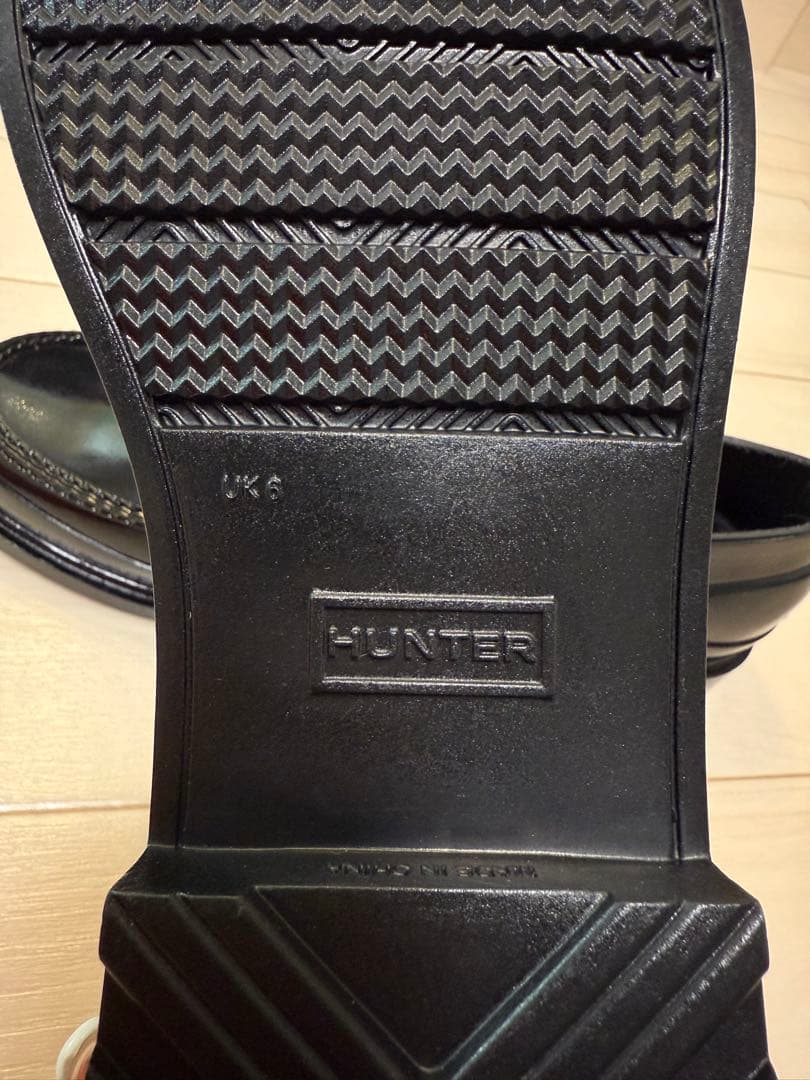 【新品】HUNTER グロス ペニーローファー ブラック UK6/25.0cm