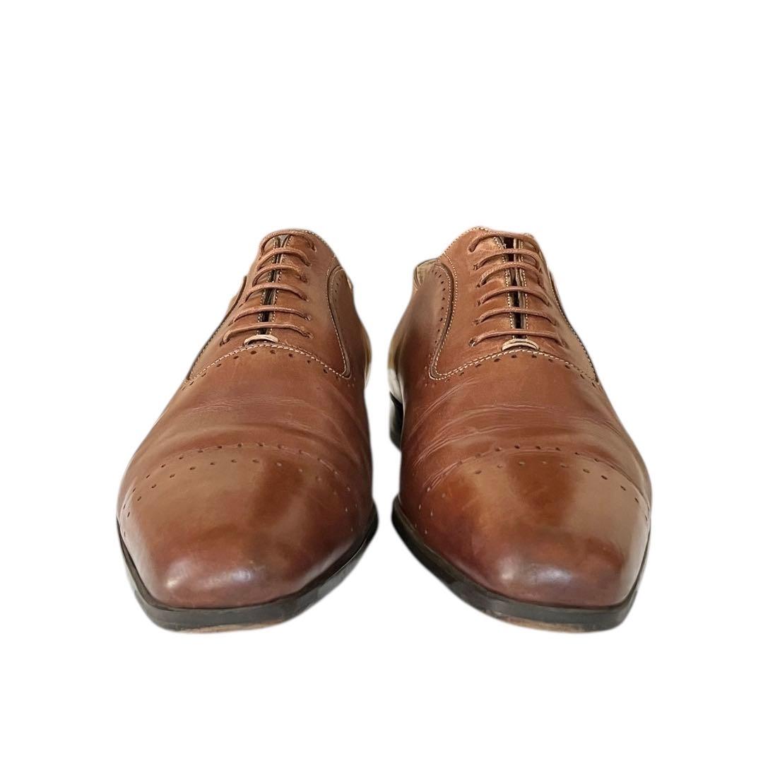【美品】◾️サントーニ◾️オックスフォード◾️ストレートチップ◾️レザー◾️ブラウン