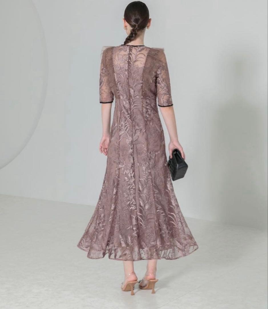 【値下げ中】【LEJA】刺繍レース配色パイピングショルダーフリルマーメイド