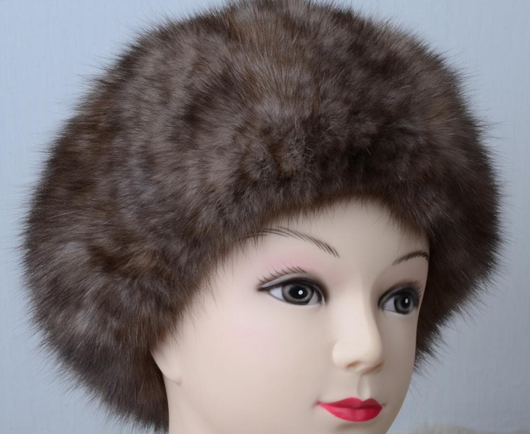 ★新品 限定★上品なセーブルの編込みベレー帽 /レデイース毛皮ファー