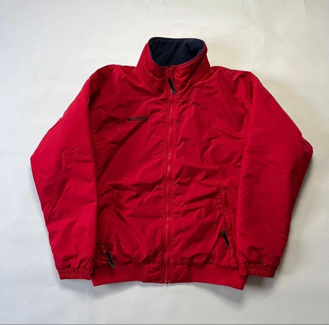コロンビア　ウォームアップナイロンジャケット フリース XL レッド