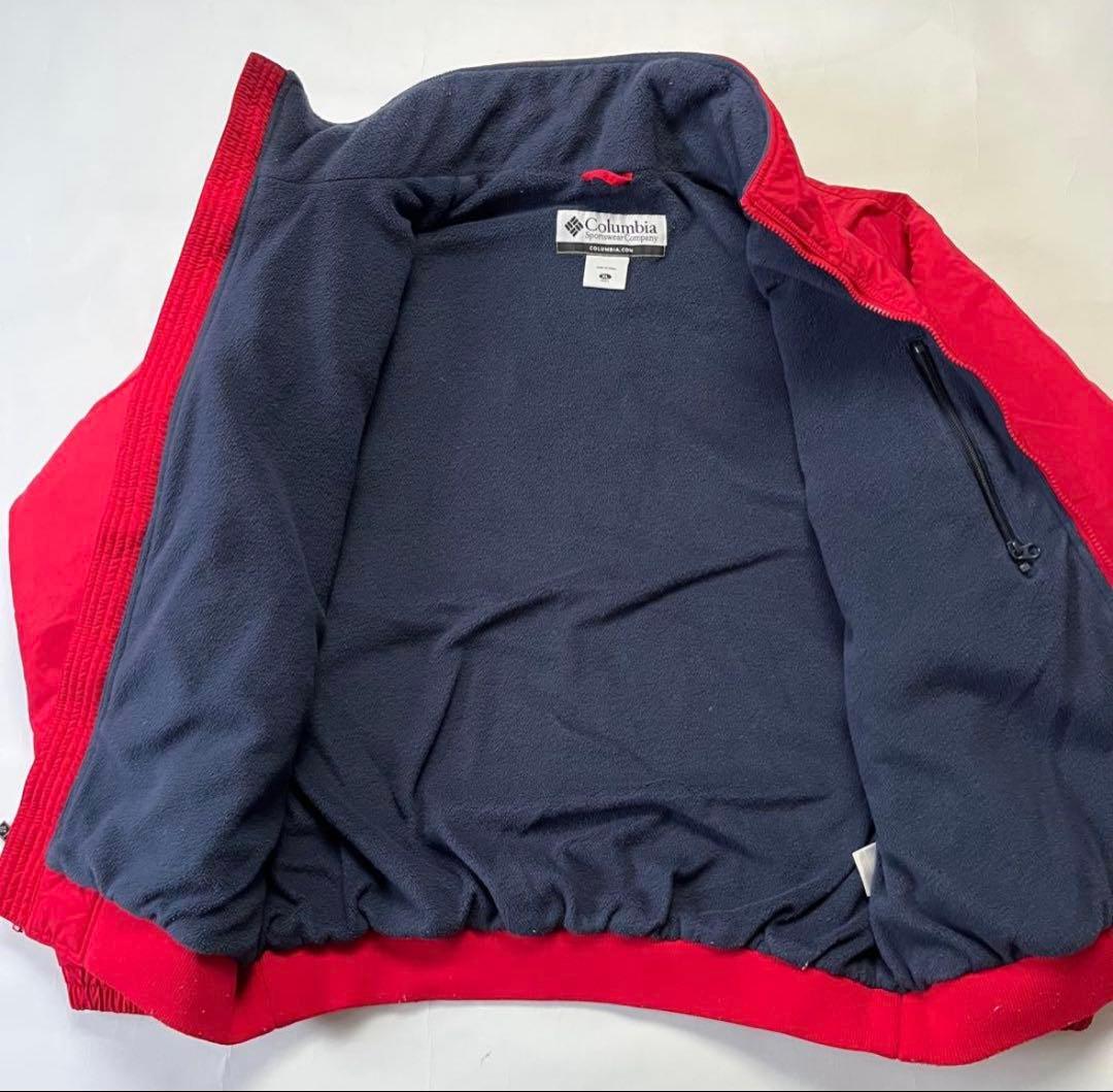 コロンビア　ウォームアップナイロンジャケット フリース XL レッド