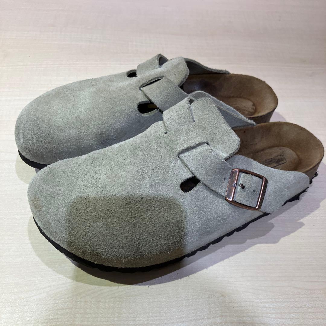 BIRKENSTOCK Boston LEVE ベージュ牛革スエード サンダル