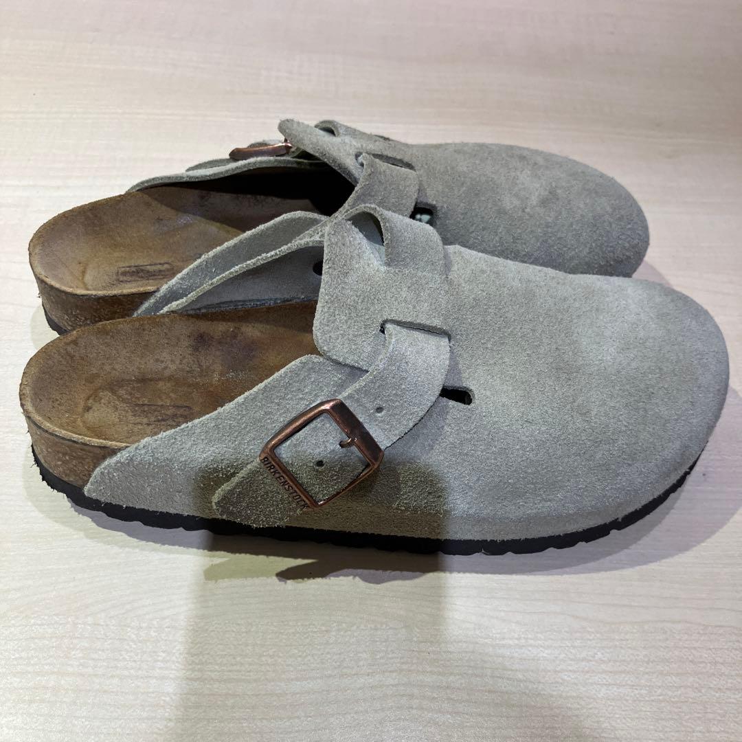 BIRKENSTOCK Boston LEVE ベージュ牛革スエード サンダル