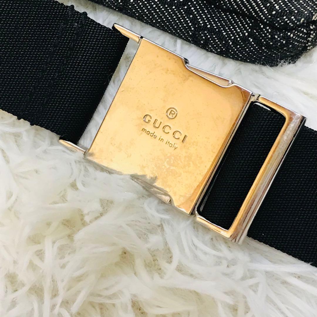 【極美品】グッチ ウエストポーチ GGスプリーム キャンバス ブラック