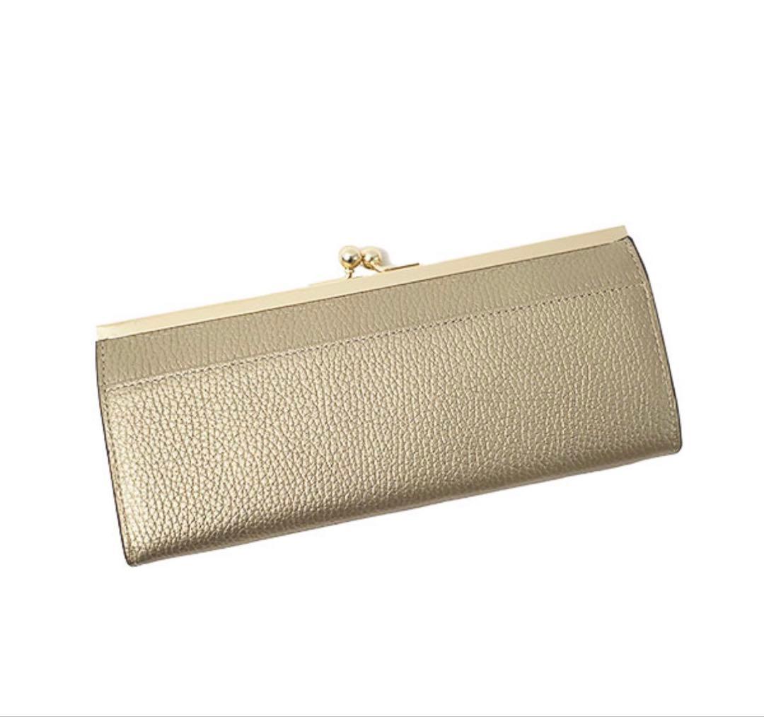 【さっちゃん】PELLE BORSA/ゴールド長財布/がまぐち財布