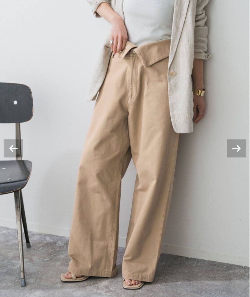 Higuchi*S2WAY ハイウエストパンツ 34 ベージュ