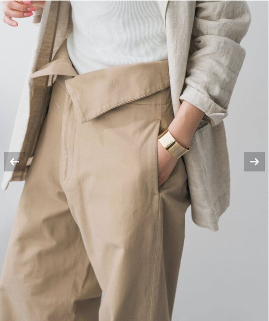 Higuchi*S2WAY ハイウエストパンツ 34 ベージュ