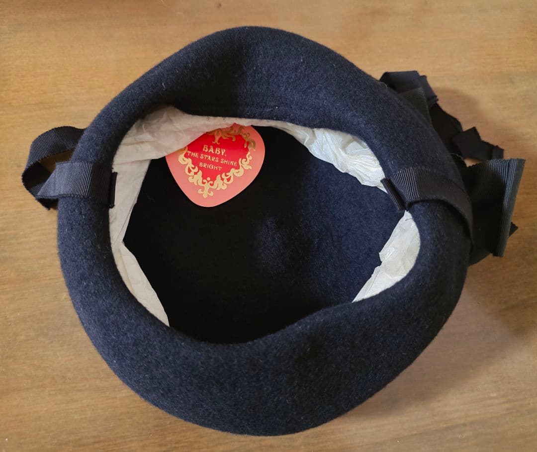 BABY,THE STARS SHINE BRIGHT　薔薇リボンベレー帽　黒