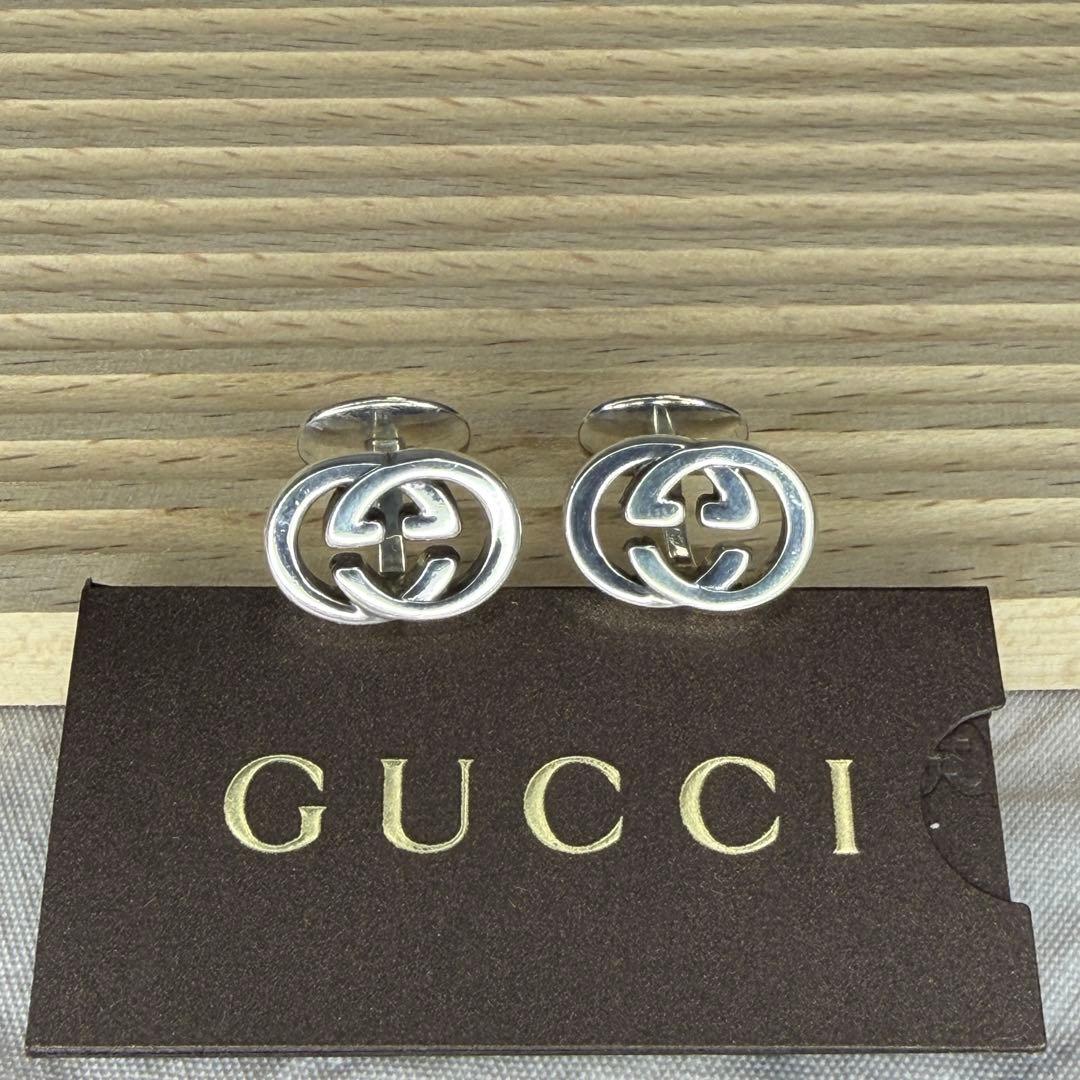 美品　GUCCI インターロッキングG シルバー925 カフリンクス　カフス