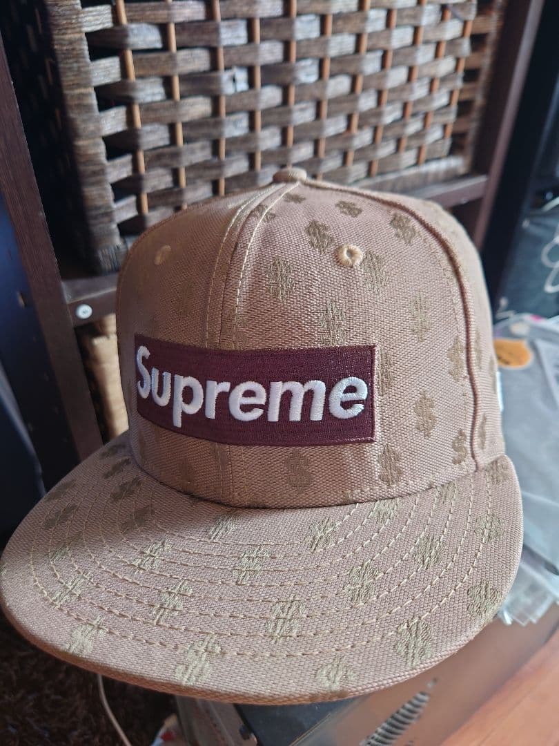 Supreme 59FIFTY ベースボールキャップ ベージュ　ボックスロゴ