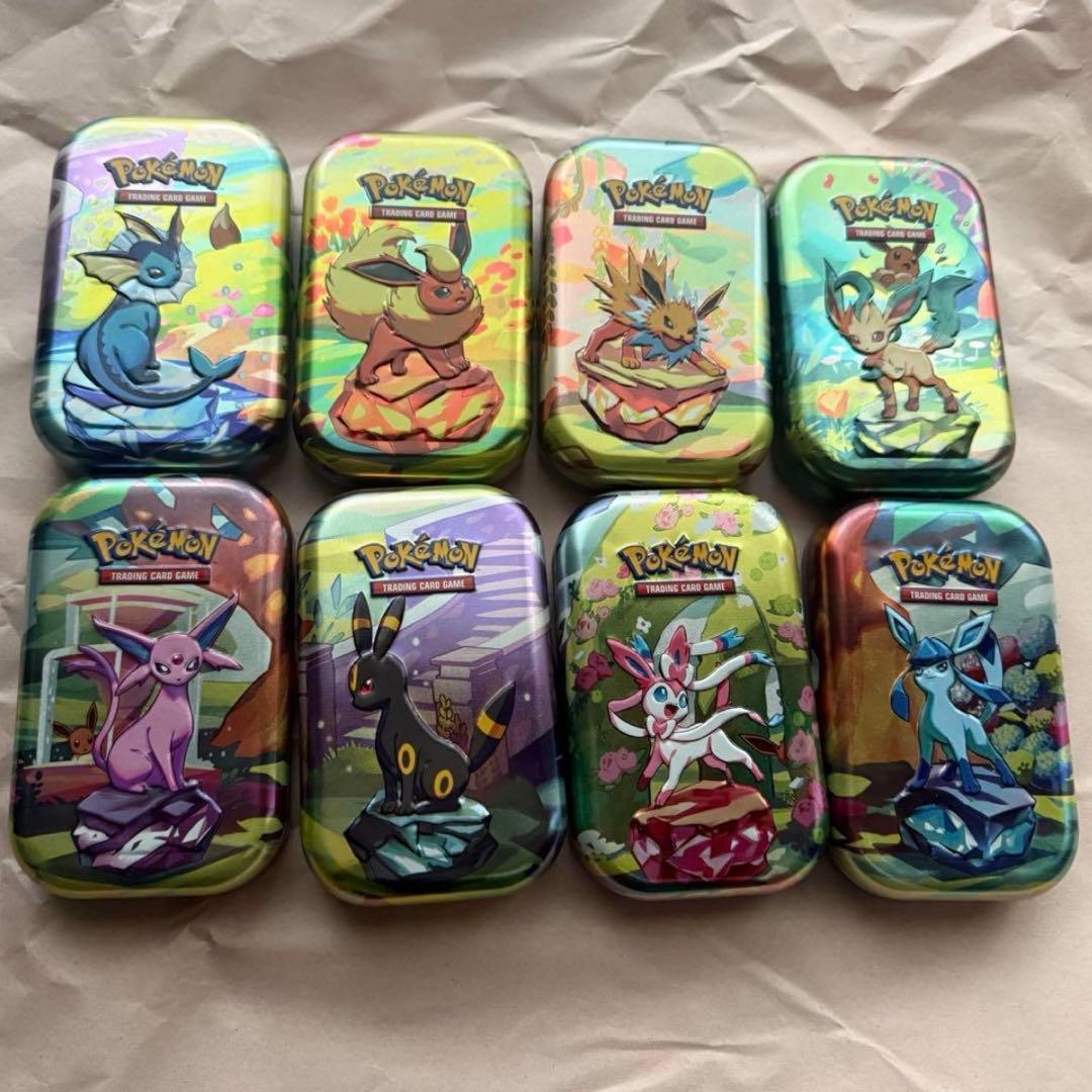 【海外限定】 ポケモンカード tin 缶 ブイズ 全8種 セット