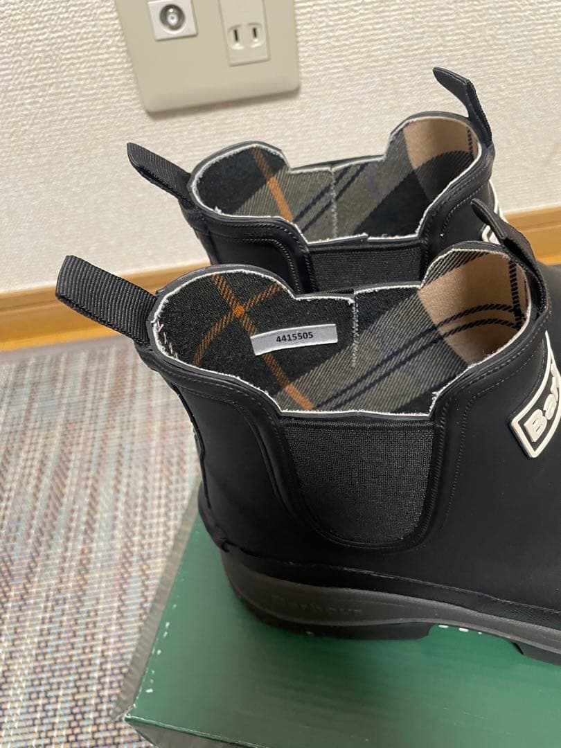h55555　 美品Barbour レインブーツ サイズ5 チェック柄