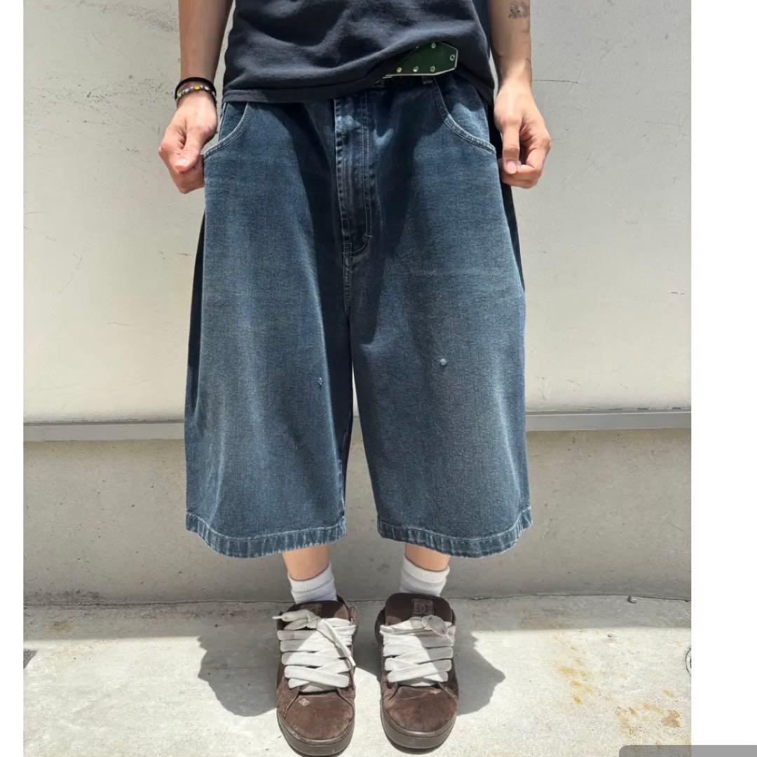 UTILITY バギーショーツ　バギーデニム　GREENY