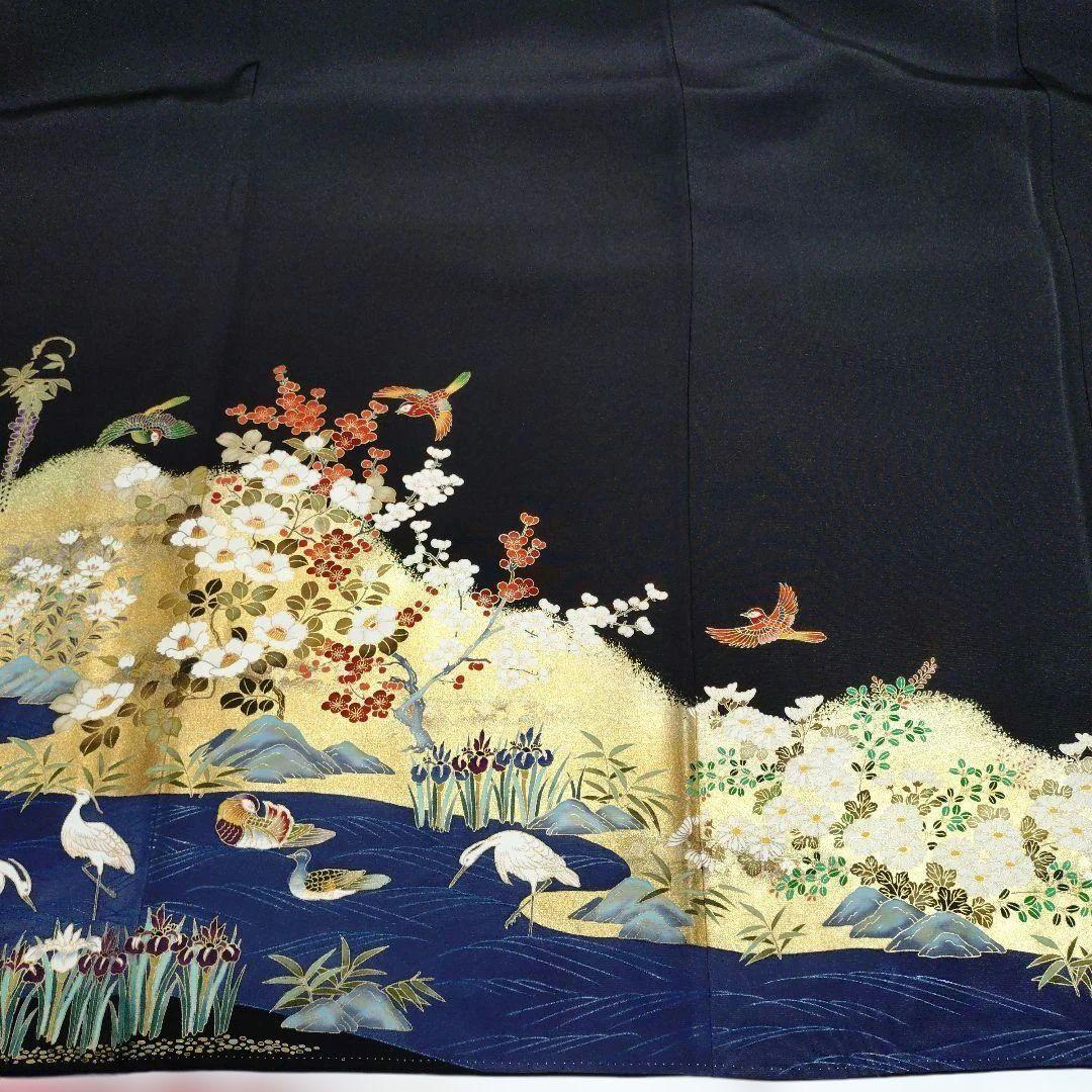黒留袖と袋帯セット　金彩　作家物　正絹　トールサイズ　帯長尺