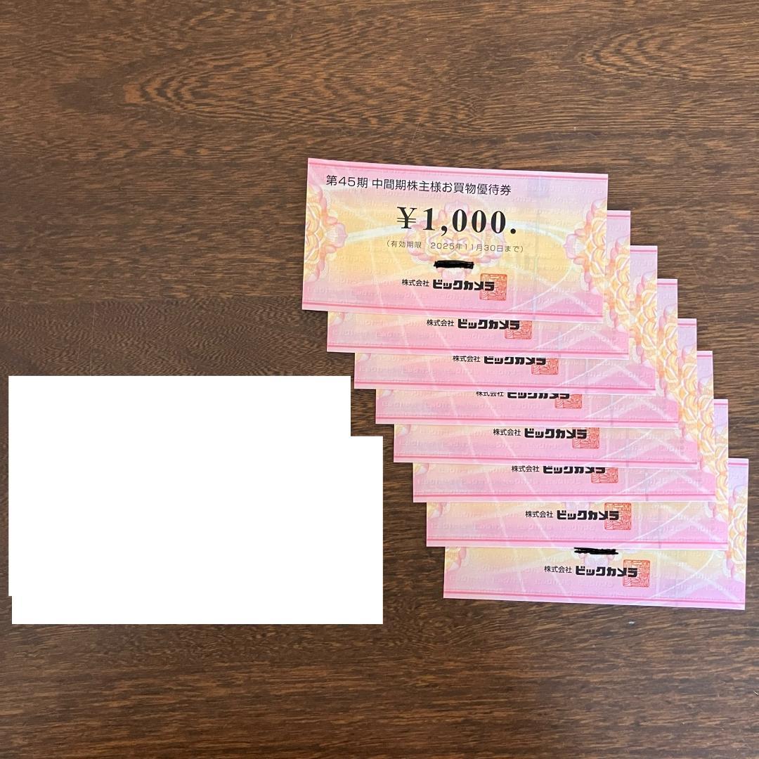 ビックカメラ 株主優待券 8000円分