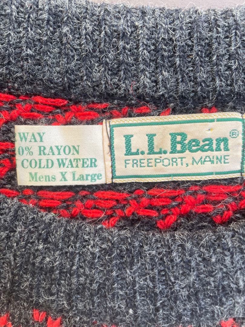 【ノルウェー製 80s】エルエルビーン　バーズアイニット サイズXL 希少カラー