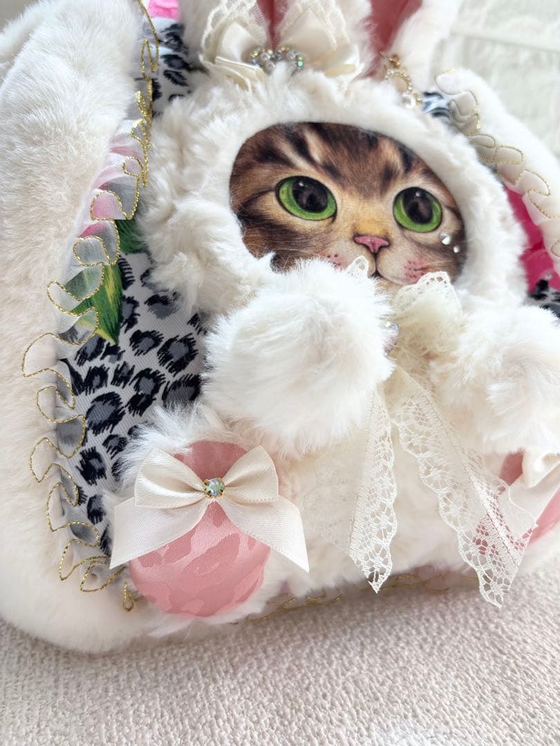 ゆ*ら様 コヤンイサムチョン　ハンドメイド　ファーバッグ　白　サンダーちゃん　ヒ